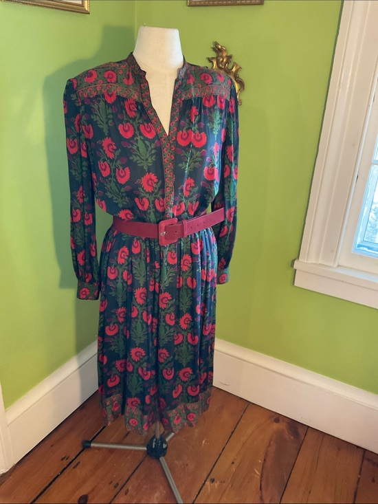 Judith Ann for Heiser-Egan Dresses & Skirts - Judith Ann for Heiser-Egan vintage 80s block print silk dress